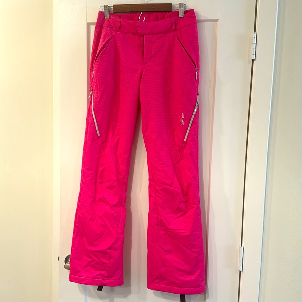 Spyder hot pink ski pants.